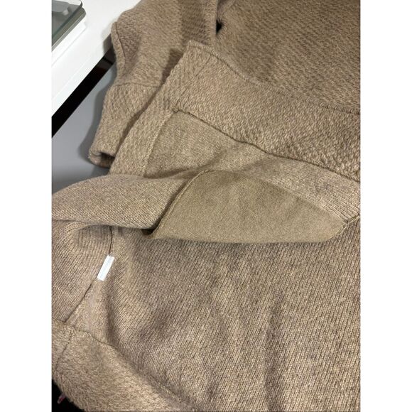 Eileen fisher textured wool knit sweater jacket camel size XL pockets single but - Picture 5 of 10